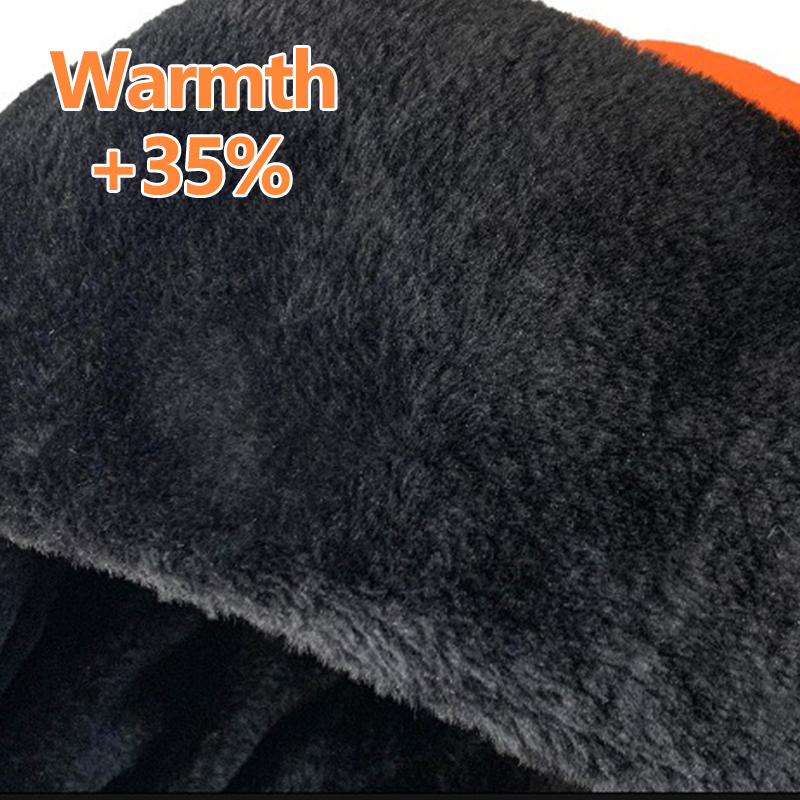 冬用トラッパーハット 耳当て付き オレンジ＆蛍光グリーン 反 - Winter Trapper Hat のレビューと価格