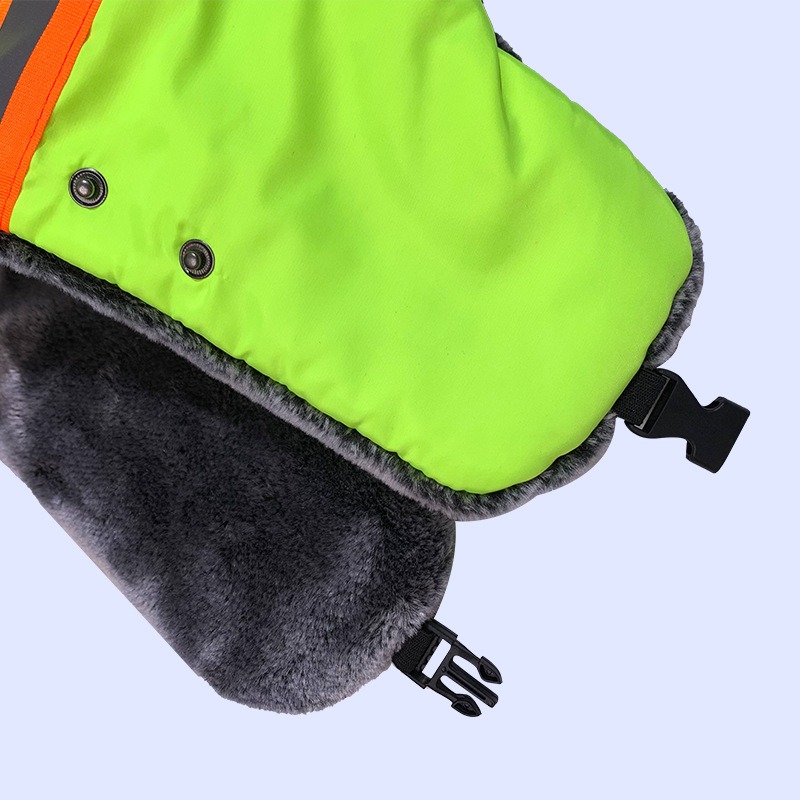 冬用トラッパーハット 耳当て付き オレンジ＆蛍光グリーン 反 - Winter Trapper Hat のレビューと価格