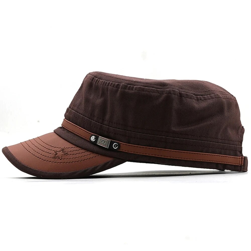 カジュアル士官候補生帽子男フラットトップキャップファッション - Dad Hat Cotton のレビューと価格