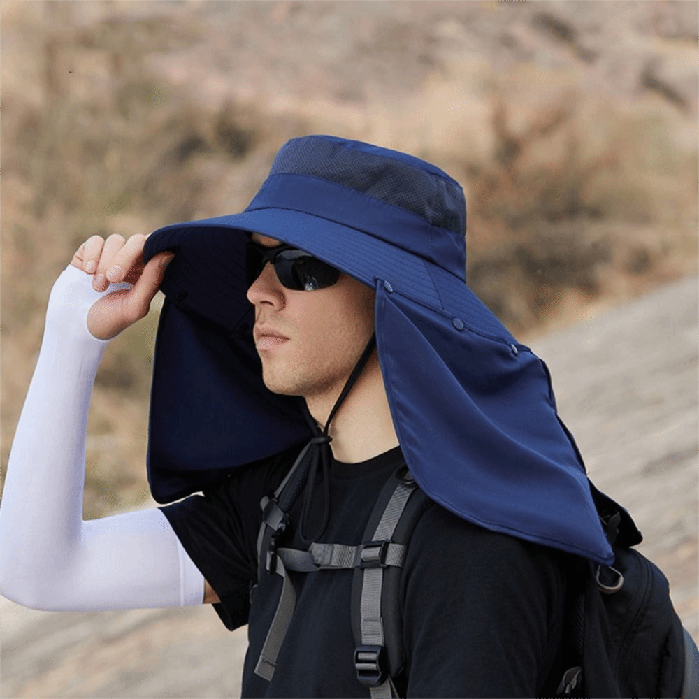 シンプルな布製男性用サンハット、ネックプロテクション付き、取 - Visor Sun Hat のレビューと価格