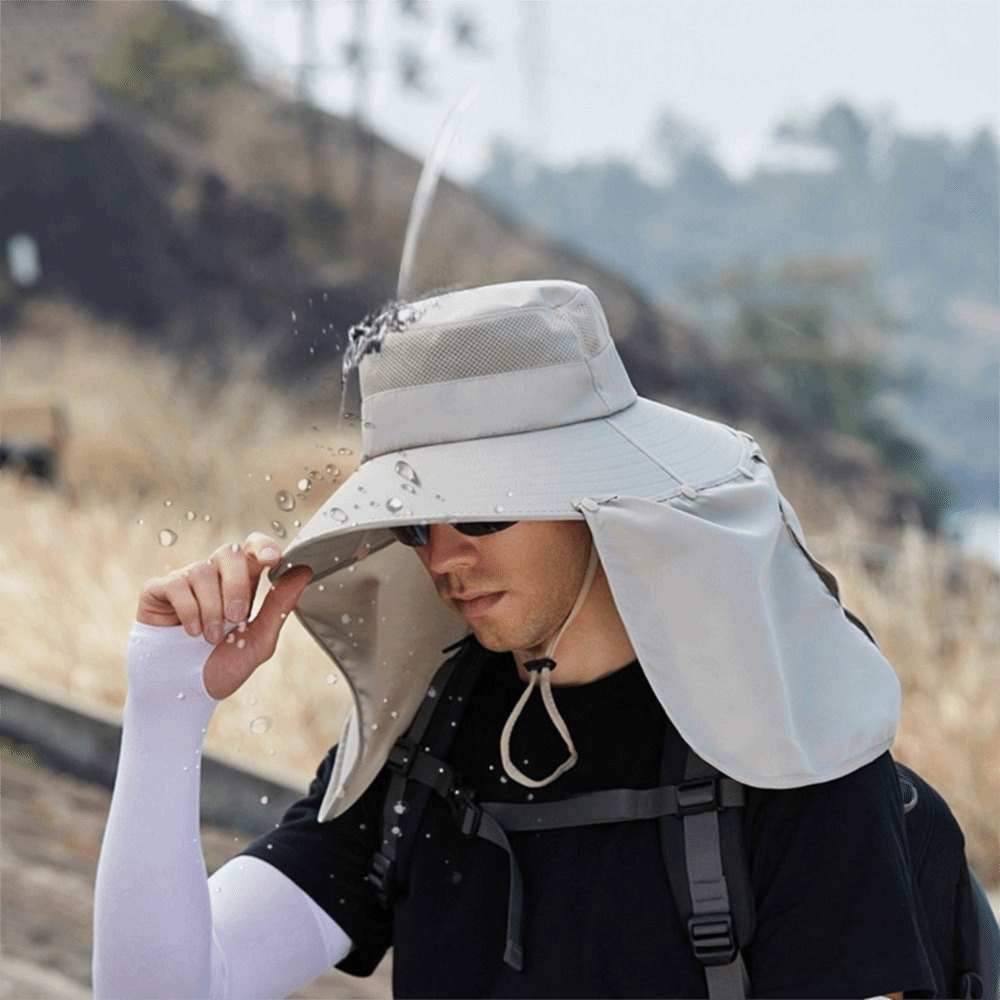 シンプルな布製男性用サンハット、ネックプロテクション付き、取 - Visor Sun Hat のレビューと価格