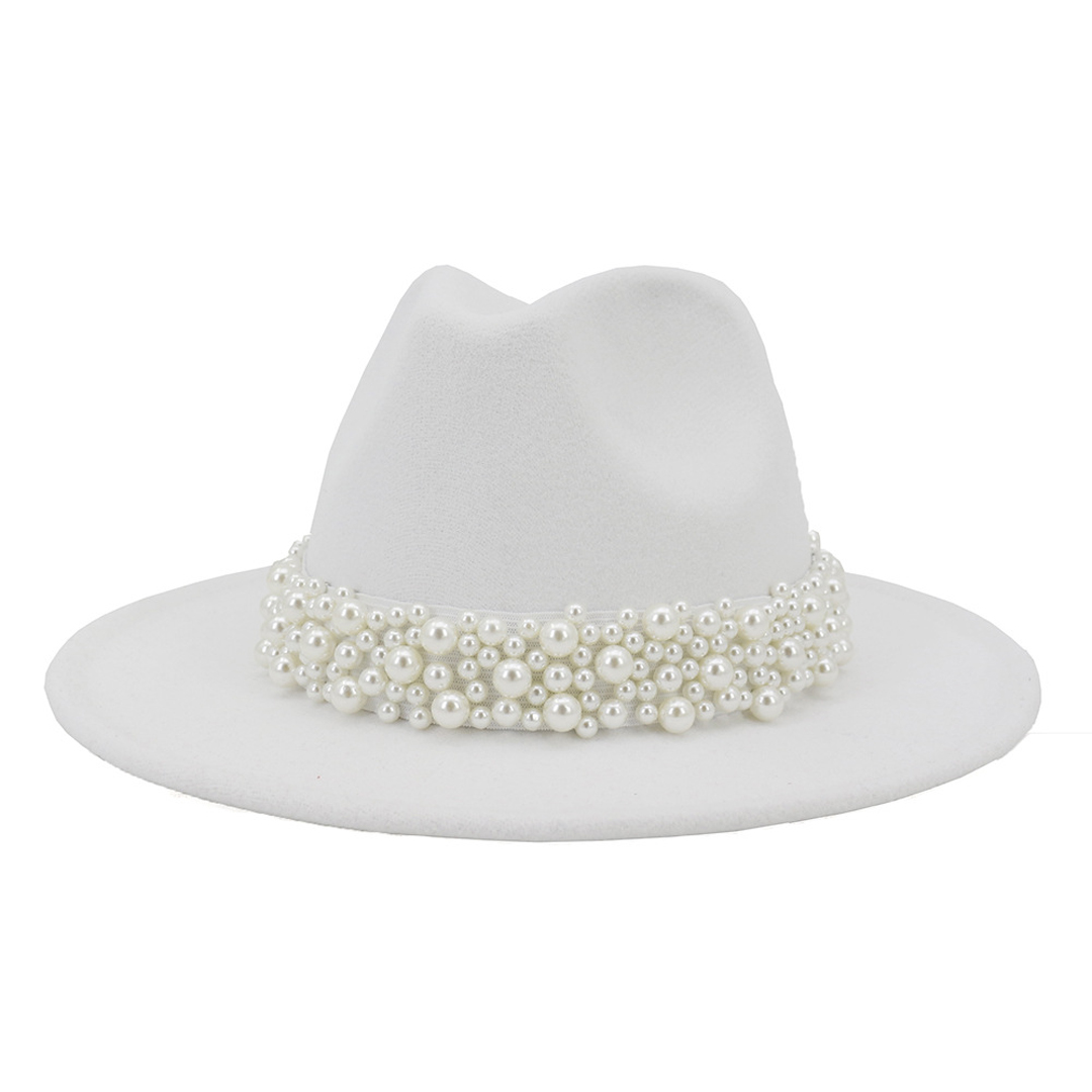 女性用フェドラハット ウールフェルトパナマハット パールバン - Fedora Hat Wool のレビューと価格