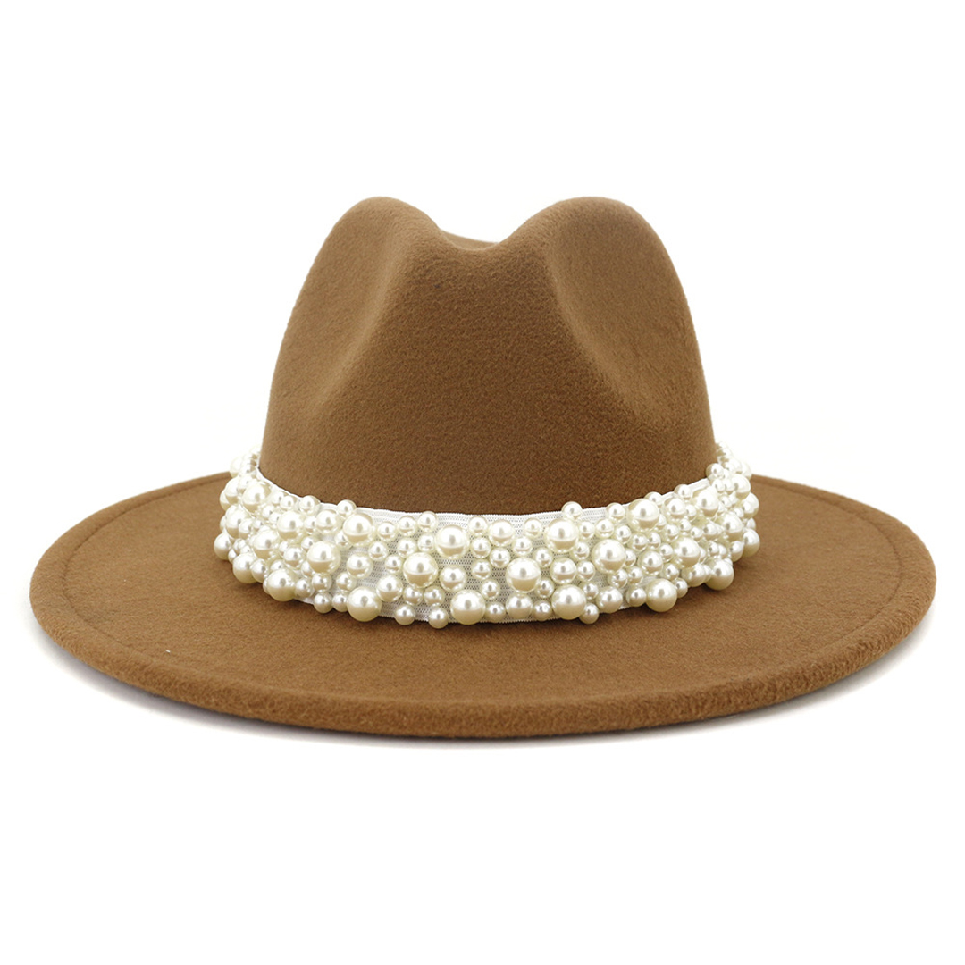 女性用フェドラハット ウールフェルトパナマハット パールバン - Fedora Hat Wool のレビューと価格