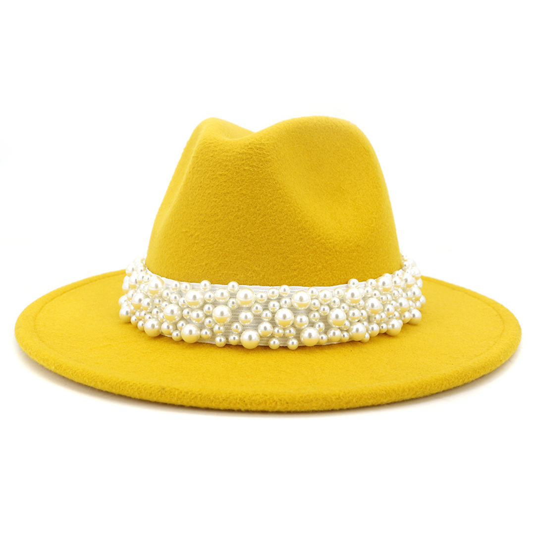 女性用フェドラハット ウールフェルトパナマハット パールバン - Fedora Hat Wool のレビューと価格