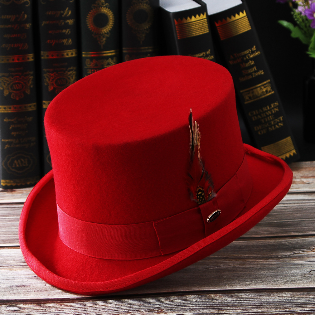 新しい男性帽子 100% ウールフェドーラ帽子ユニセックスト - Fedora Hat Wool のレビューと価格