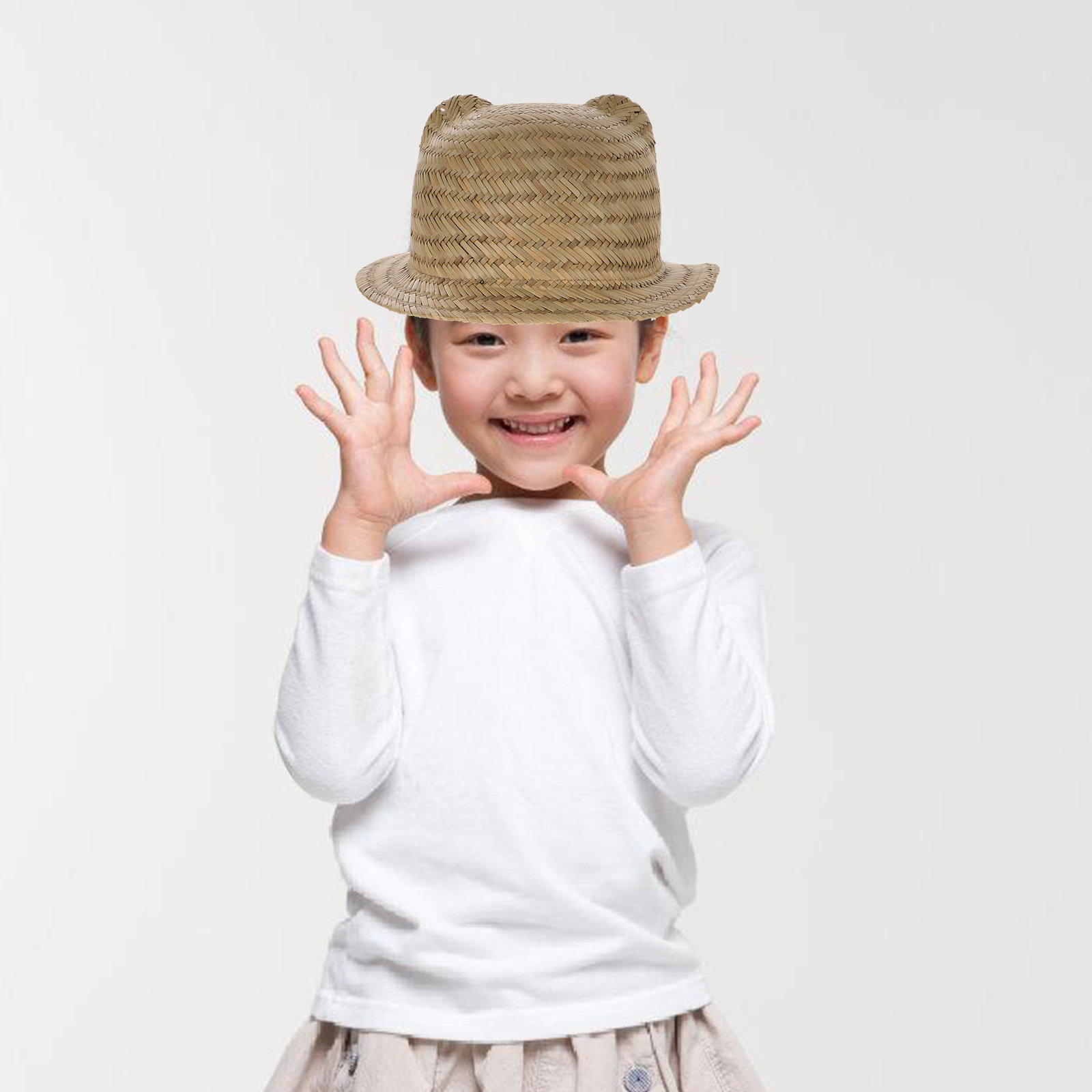 キッズストローサンハット つば広 編み込み 通気性 UVカッ - Sun Hat Wide Brim のレビューと価格