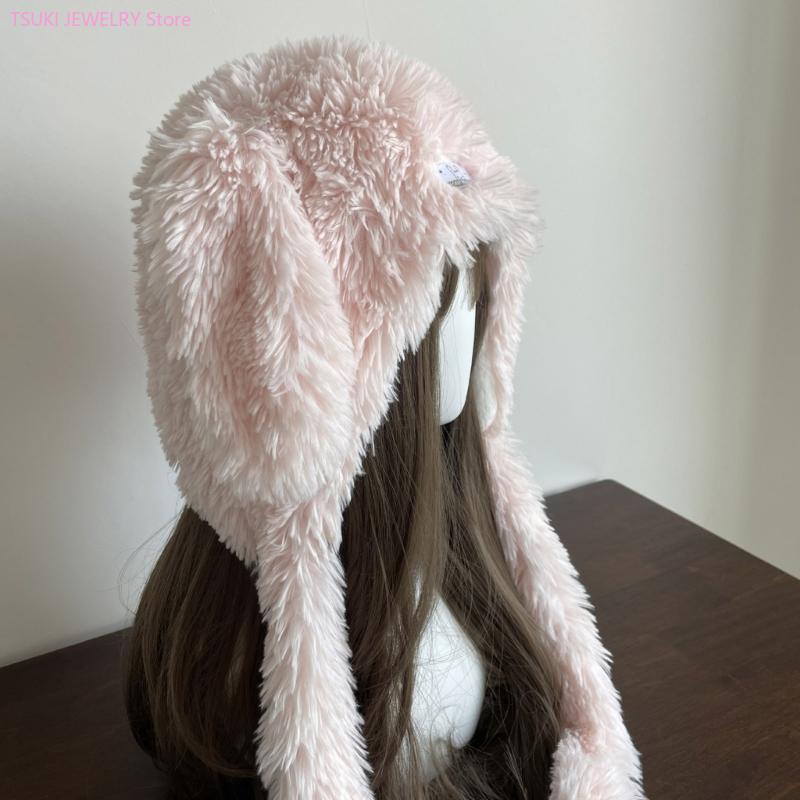 62KE 暖かいぬいぐるみ帽子 フロッピーウサギの耳付き 寒 - Winter Trapper Hat のレビューと価格