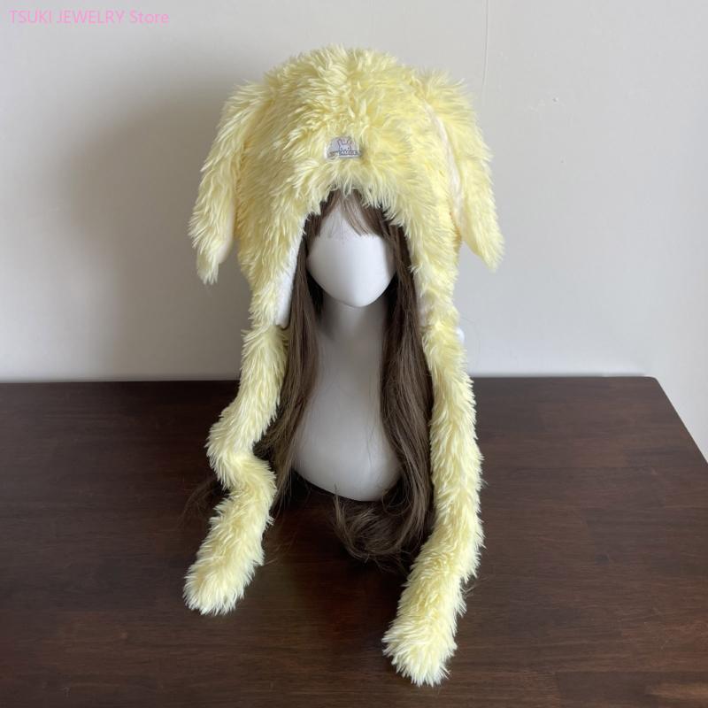 62KE 暖かいぬいぐるみ帽子 フロッピーウサギの耳付き 寒 - Winter Trapper Hat のレビューと価格