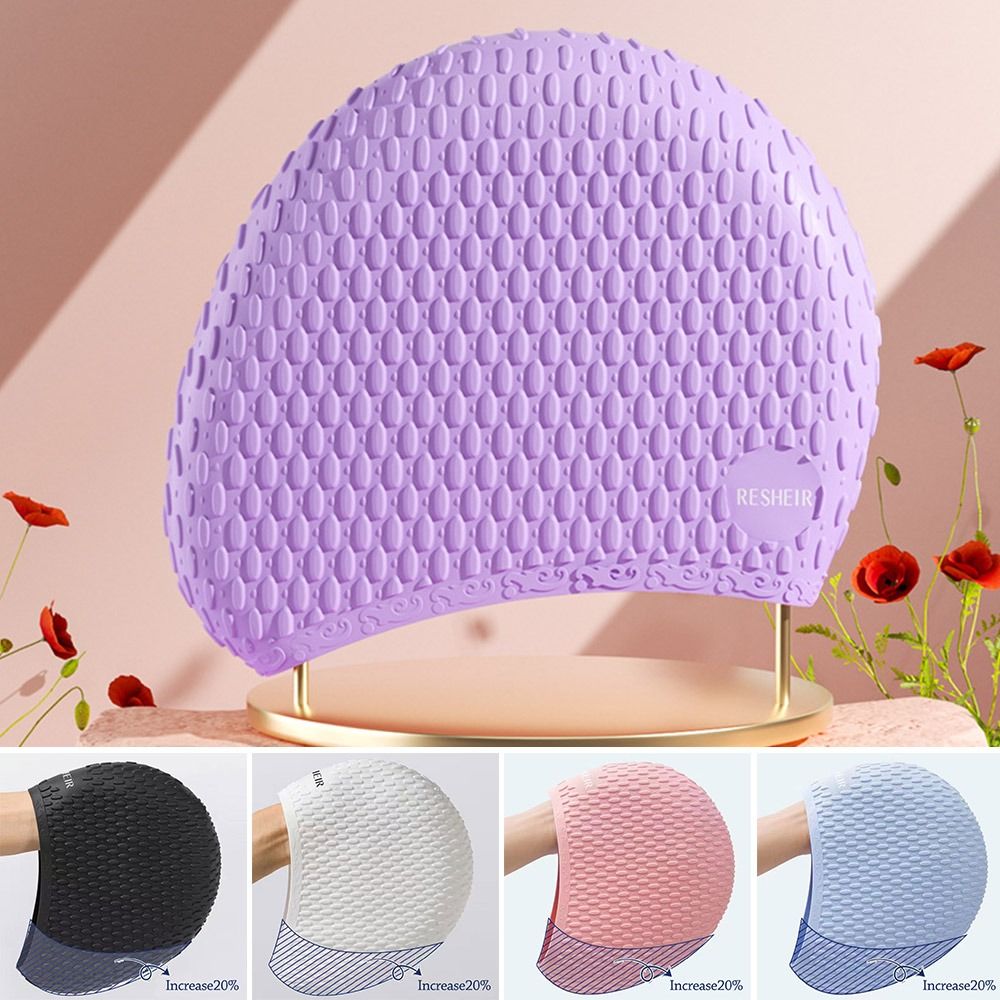 弾性夏水泳キャップ防水快適なシリコーン水泳帽子プロフェッショ - Swim Hat Silicone のレビューと価格