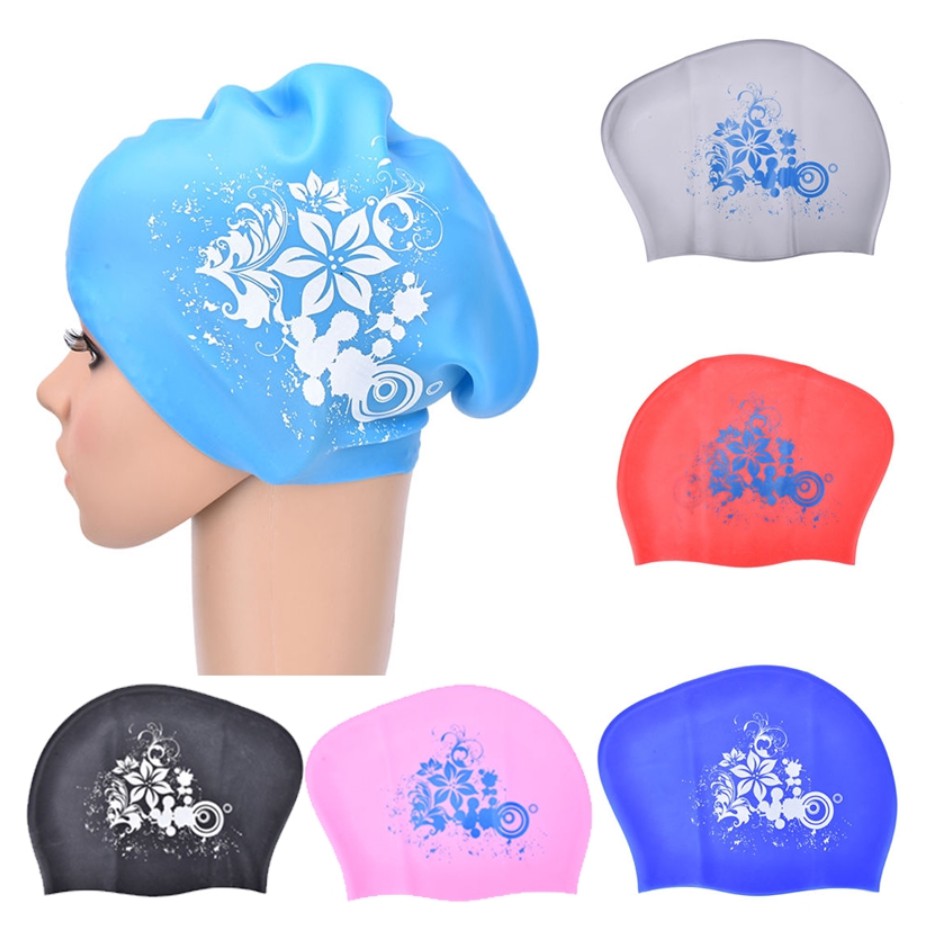 シリコーン水泳キャップロングヘア用女性の防水水泳キャップレデ - Swim Hat Silicone のレビューと価格