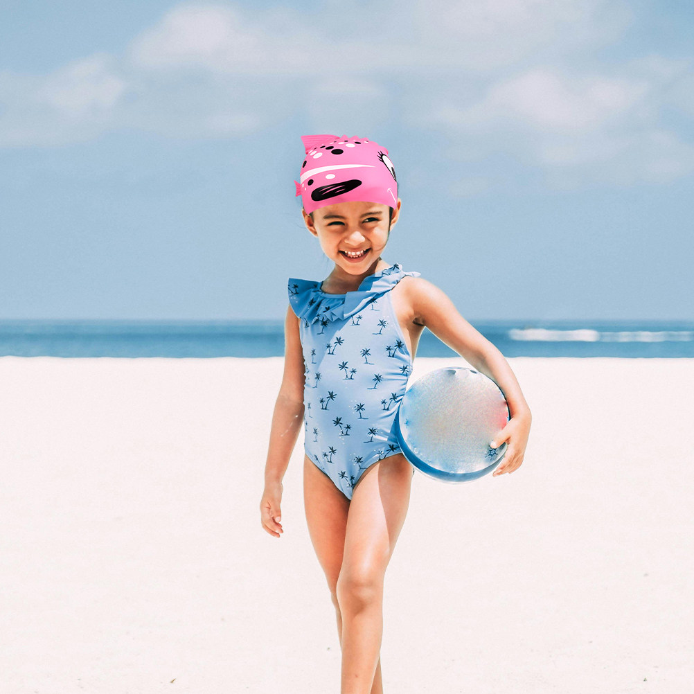 2 個子供用漫画魚シリコン水泳キャップ防水快適な軽量水泳帽子 - Swim Hat Silicone のレビューと価格