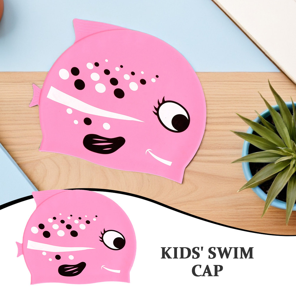 2 個子供用漫画魚シリコン水泳キャップ防水快適な軽量水泳帽子 - Swim Hat Silicone のレビューと価格