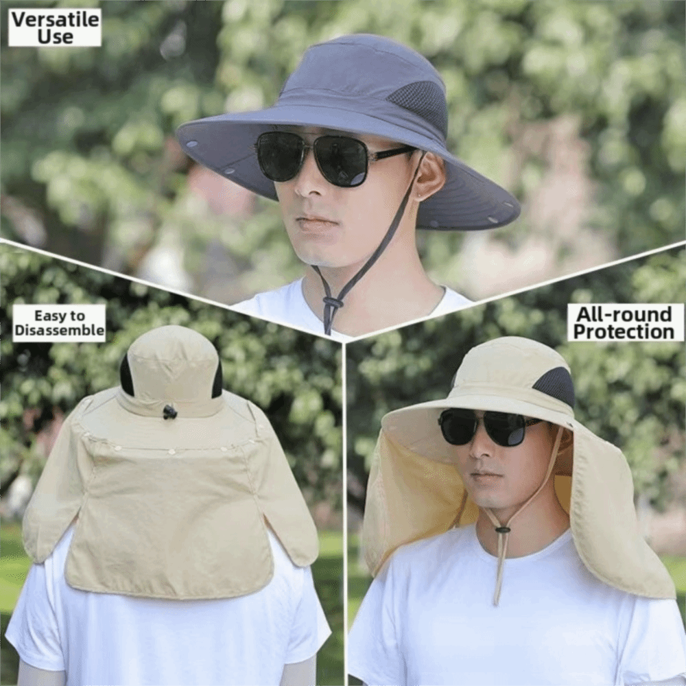 ファッション布男性用サンハット大きなつば取り外し可能なショー - Visor Sun Hat のレビューと価格