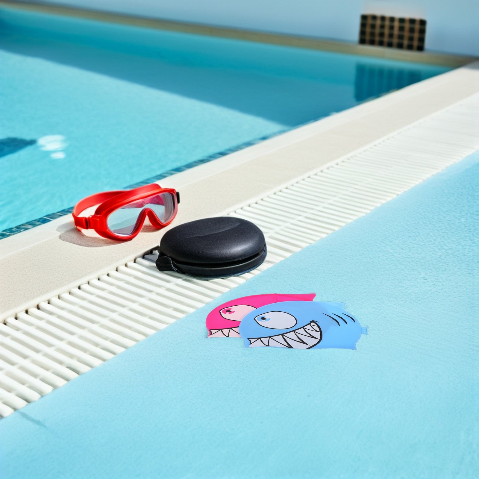 2 個のシリコン水泳キャップ漫画の魚のデザイン伸縮性のある防 - Swim Hat Silicone のレビューと価格