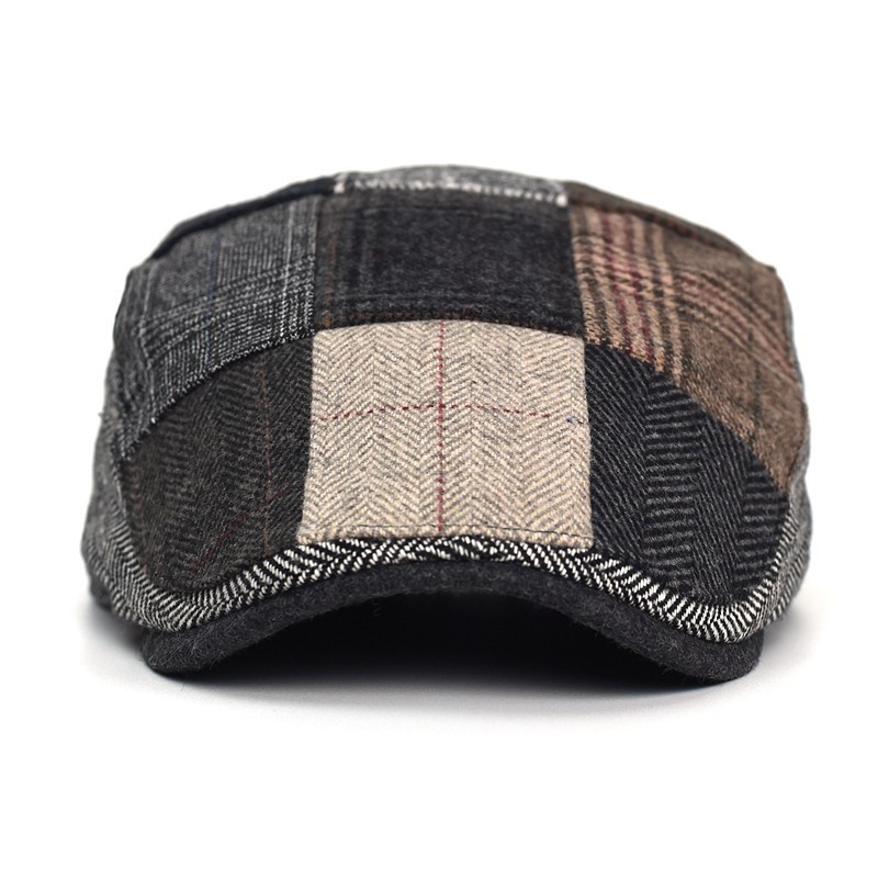 ハイエンドクラシックメンズパッチワークキャスケット帽子アイビ - Newsboy Cap Ivy のレビューと価格
