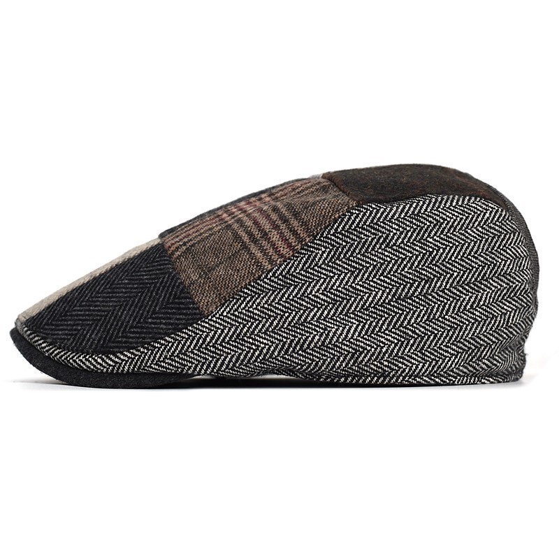 ハイエンドクラシックメンズパッチワークキャスケット帽子アイビ - Newsboy Cap Ivy のレビューと価格