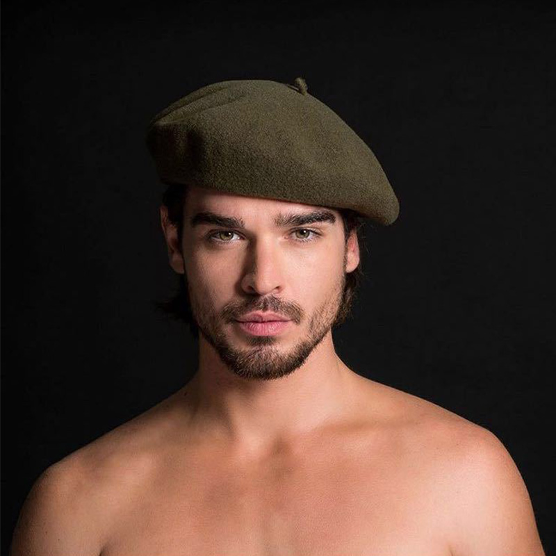 男性女性軍事陸軍兵士帽子男性ウールベレー帽制服キャップ春冬レ - Beret French Wool のレビューと価格