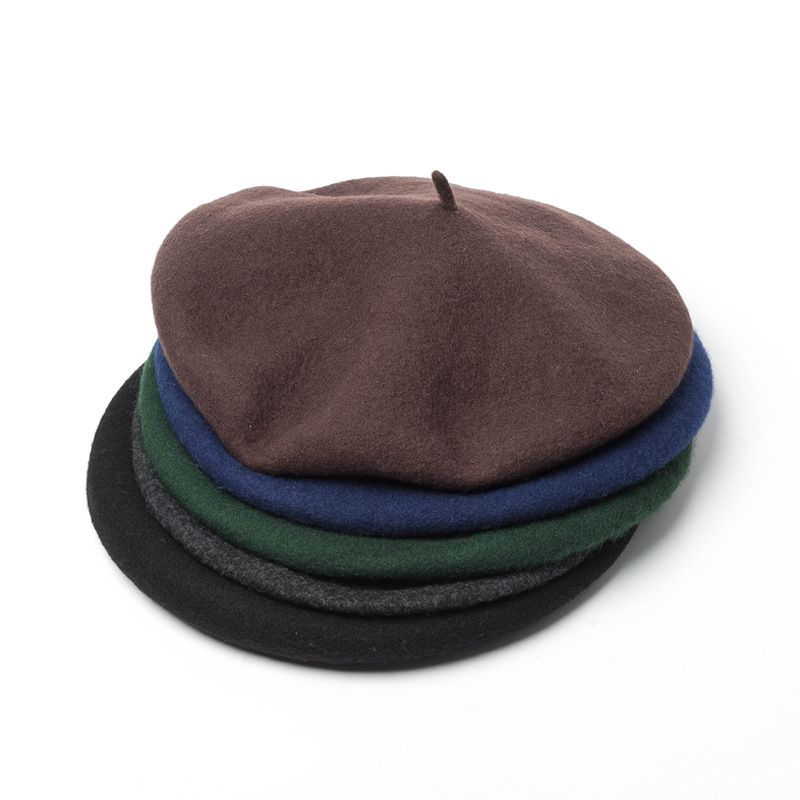 男性女性軍事陸軍兵士帽子男性ウールベレー帽制服キャップ春冬レ - Beret French Wool のレビューと価格