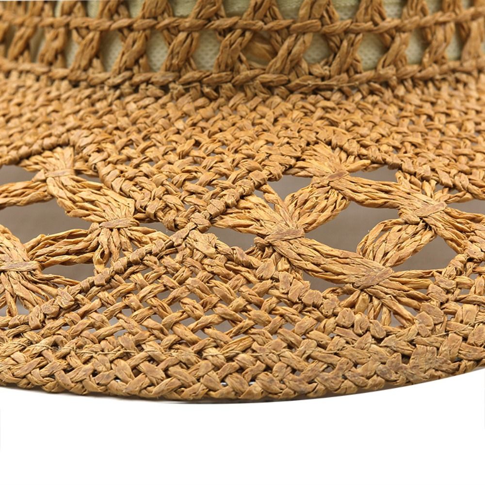 ヴィンテージワイドブリム中空ストローハットカール織りウエスタ - Cowboy Hat Straw のレビューと価格