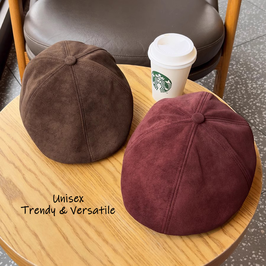 ヴィンテージスエードニュースボーイキャップ、男女兼用、カジュ - Newsboy Cap Ivy のレビューと価格