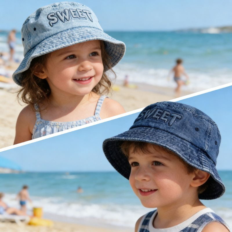 日本のレトロキッズバケットハット 50-52cm 2-4歳向 - Bucket Hat Cotton のレビューと価格
