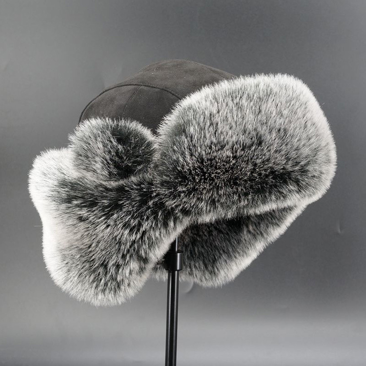 メンズ冬用イミテーションファートラッパーハット、耳当て付きで - Trapper Hat Ear Flap のレビューと価格