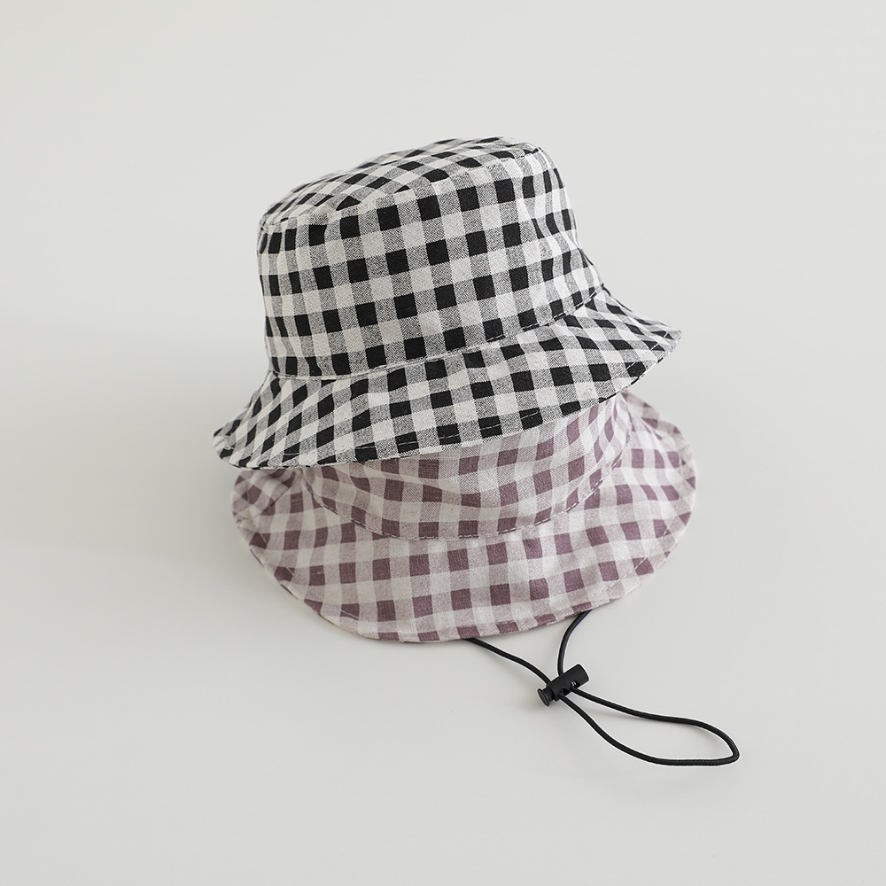 つば広秋用サンハット ベビーチェック柄フィッシャーマンハット - Bucket Hat Cotton のレビューと価格