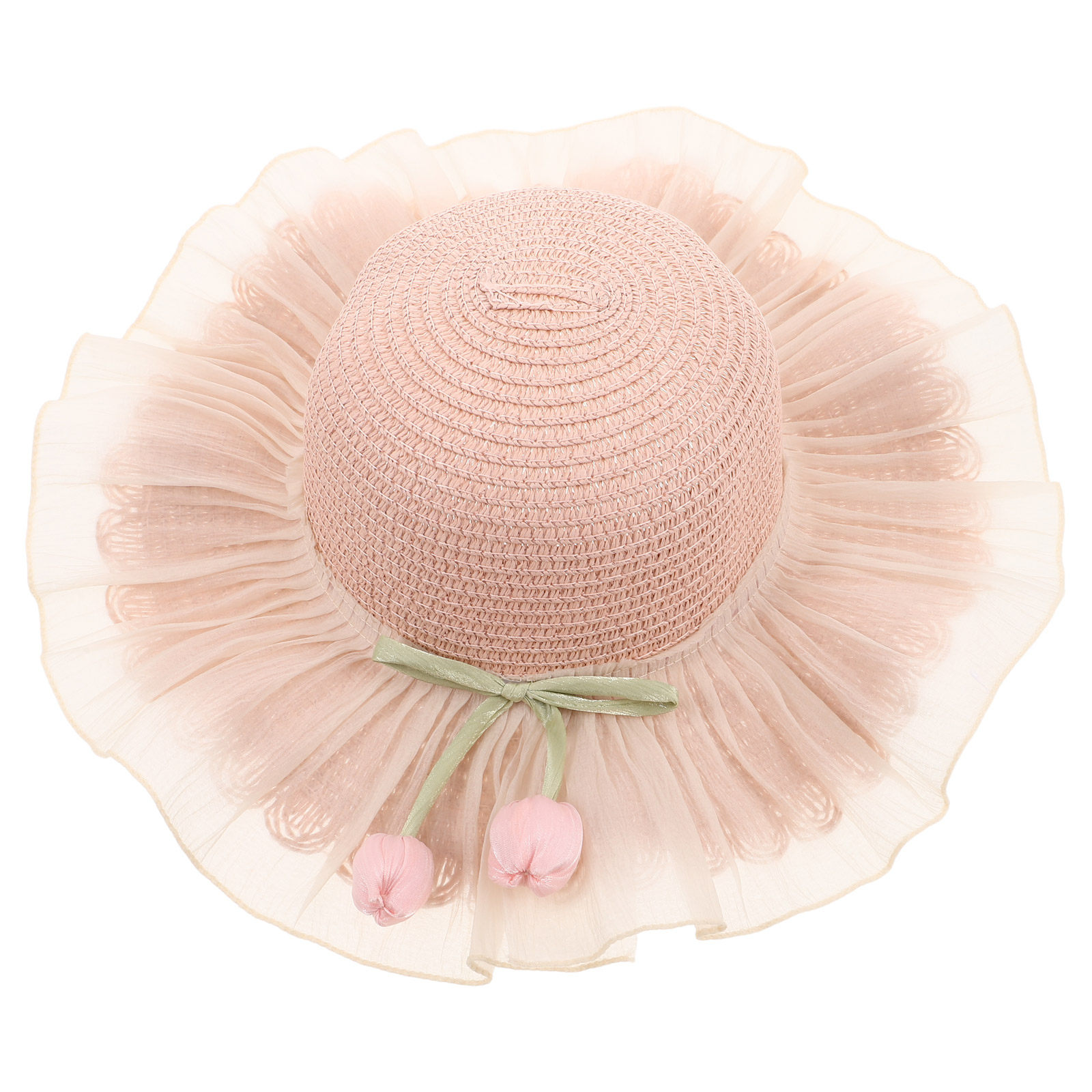 女の子用夏用麦わら帽子、調節可能なストラップ付き、広いつば、 - Sun Hat Wide Brim のレビューと価格