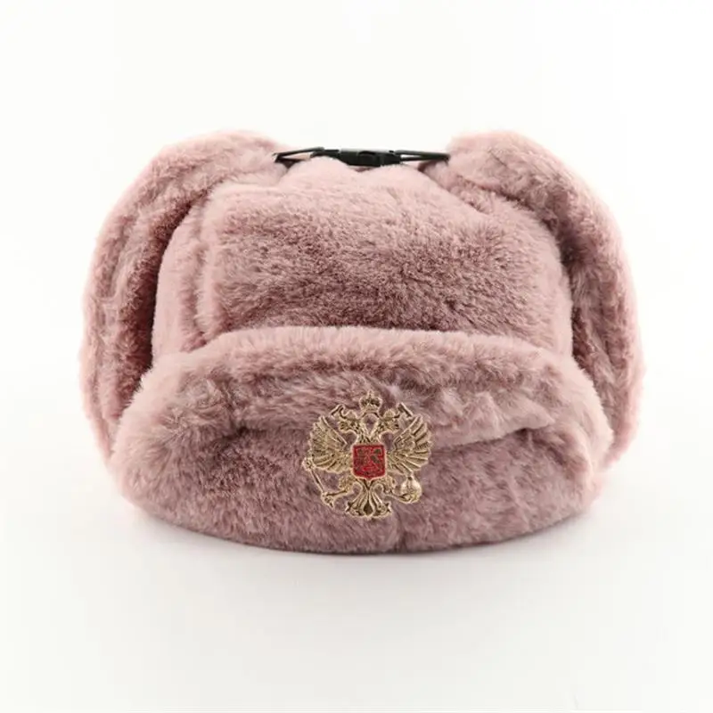 ソビエトバッジ付きウシャンカ帽子 男女兼用 ボンバーハット  - Winter Trapper Hat のレビューと価格