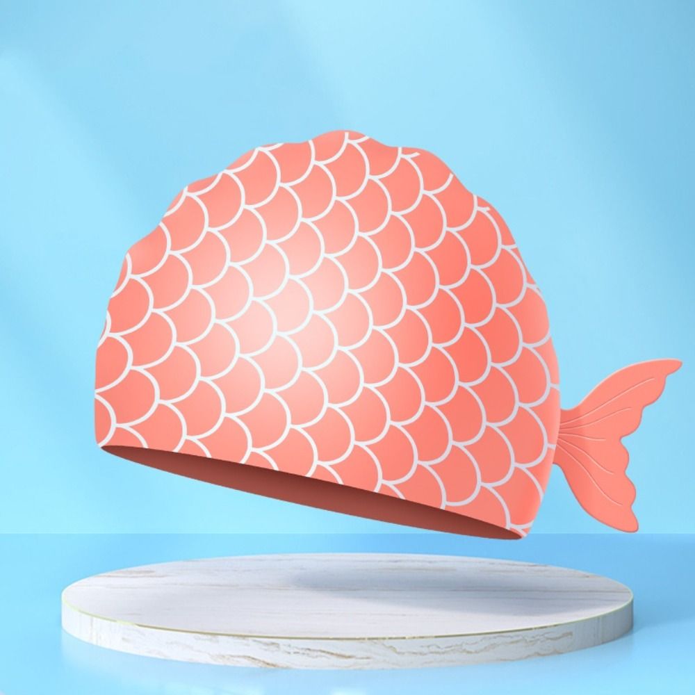 かわいい魚子供用水泳キャップ漫画耳保護シリコーン水泳キャップ - Swim Hat Silicone のレビューと価格