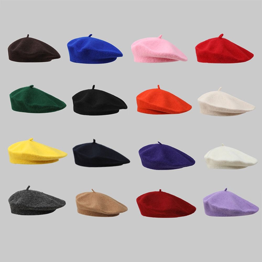 ファッション暖かい冬用ウールベレー帽レトロエレガントなフラン - Beret French Wool のレビューと価格