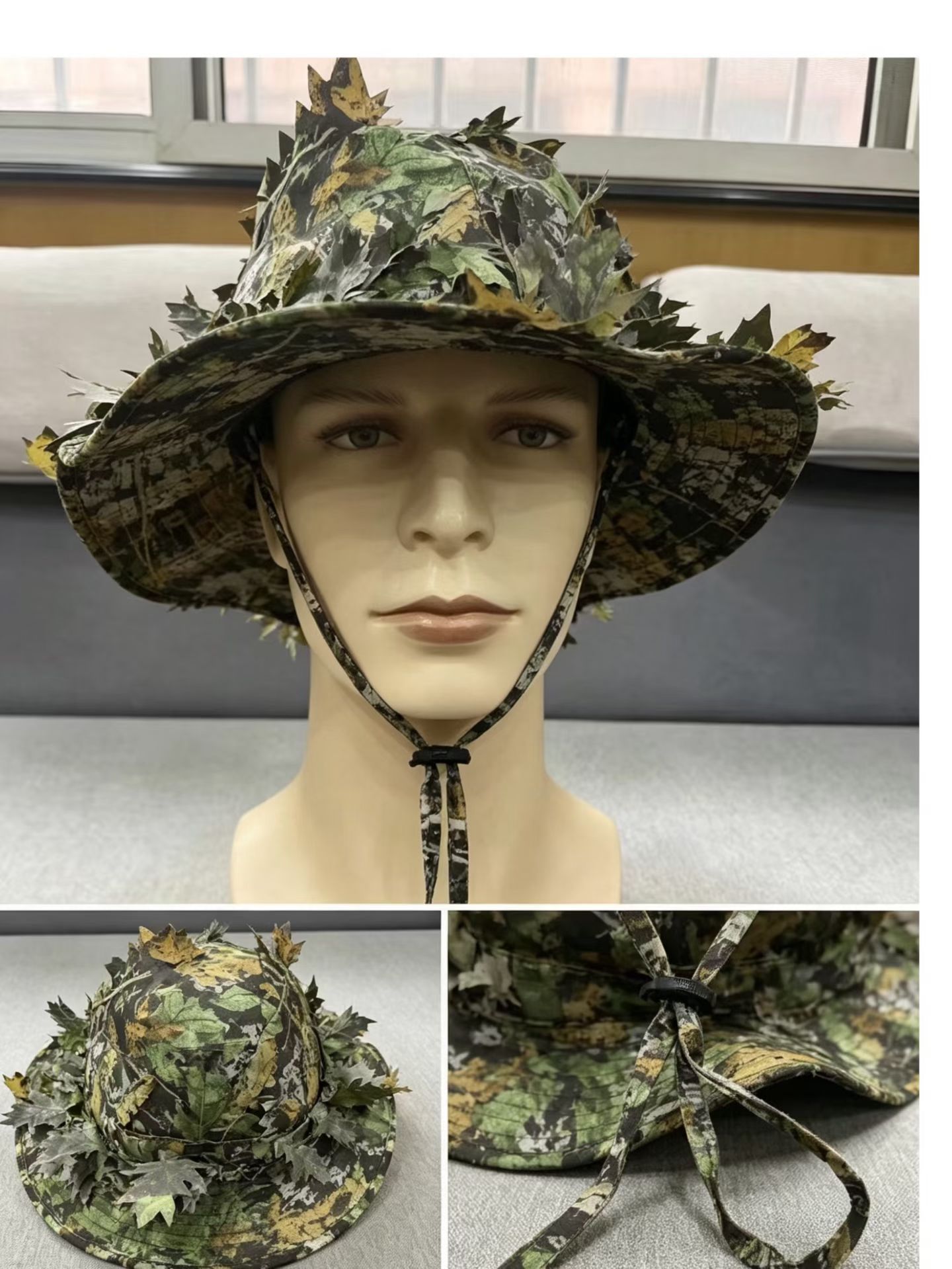 メンズ迷彩ブーニーハット 3D リーフカモフラージュ タクテ - Boonie Hat Tactical のレビューと価格
