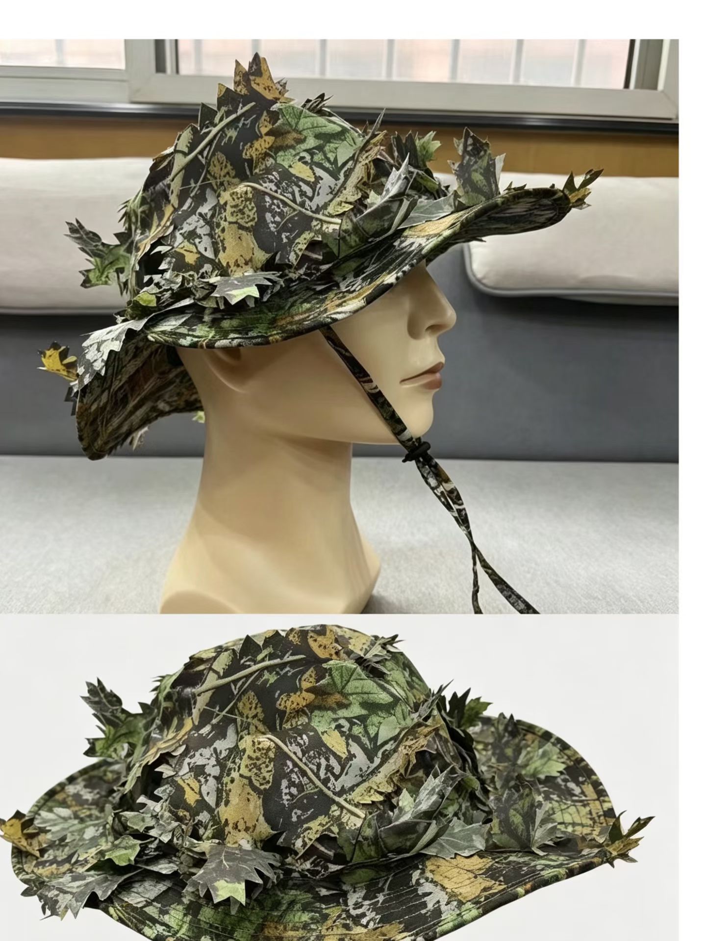 メンズ迷彩ブーニーハット 3D リーフカモフラージュ タクテ - Boonie Hat Tactical のレビューと価格
