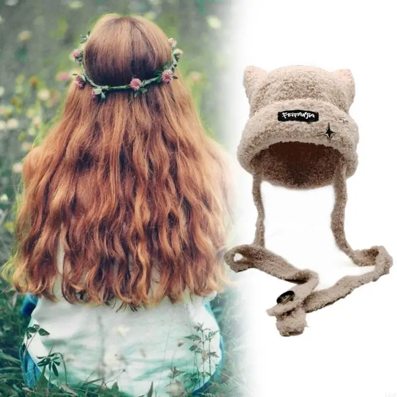 L93F 手作りニットイヤートラッパーハット 女性用 手編み - Winter Trapper Hat のレビューと価格