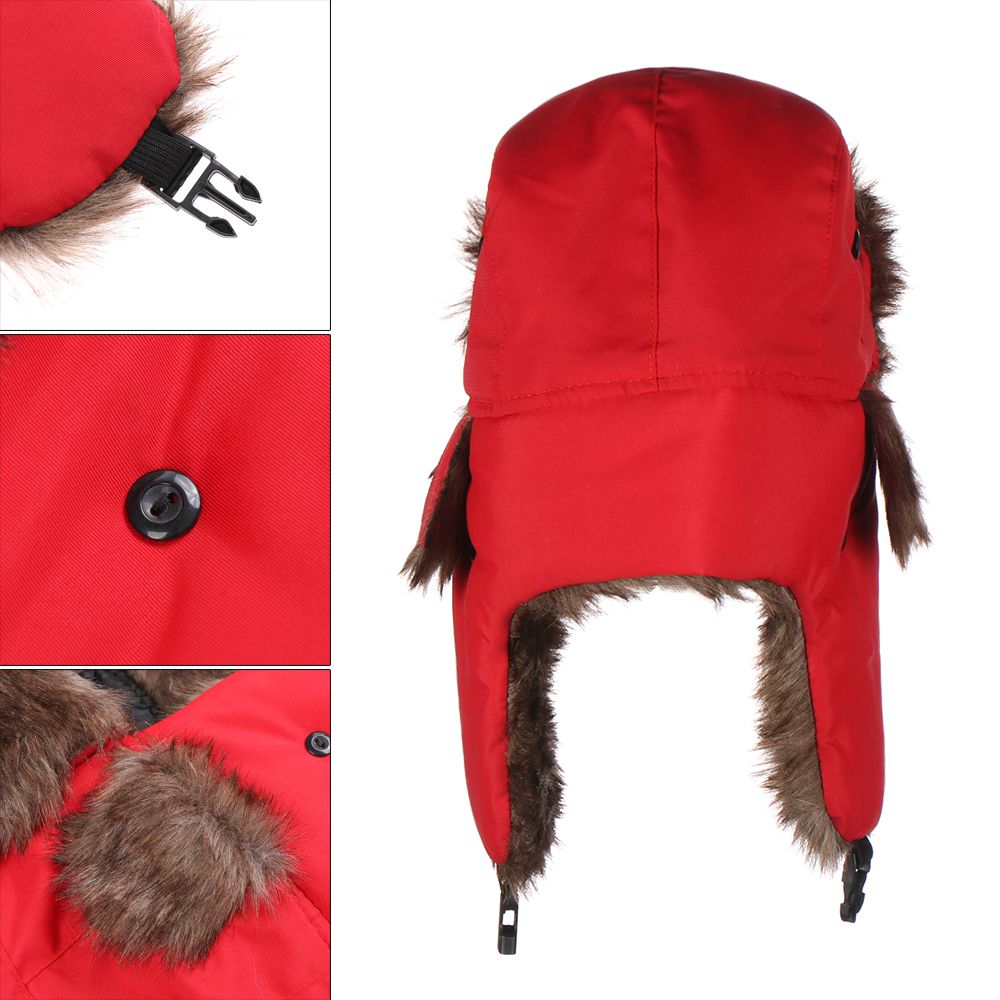 暖かい耳当て付きトラッパースキーハット、冬用帽子、ロシアのウ - Trapper Hat Ear Flap のレビューと価格
