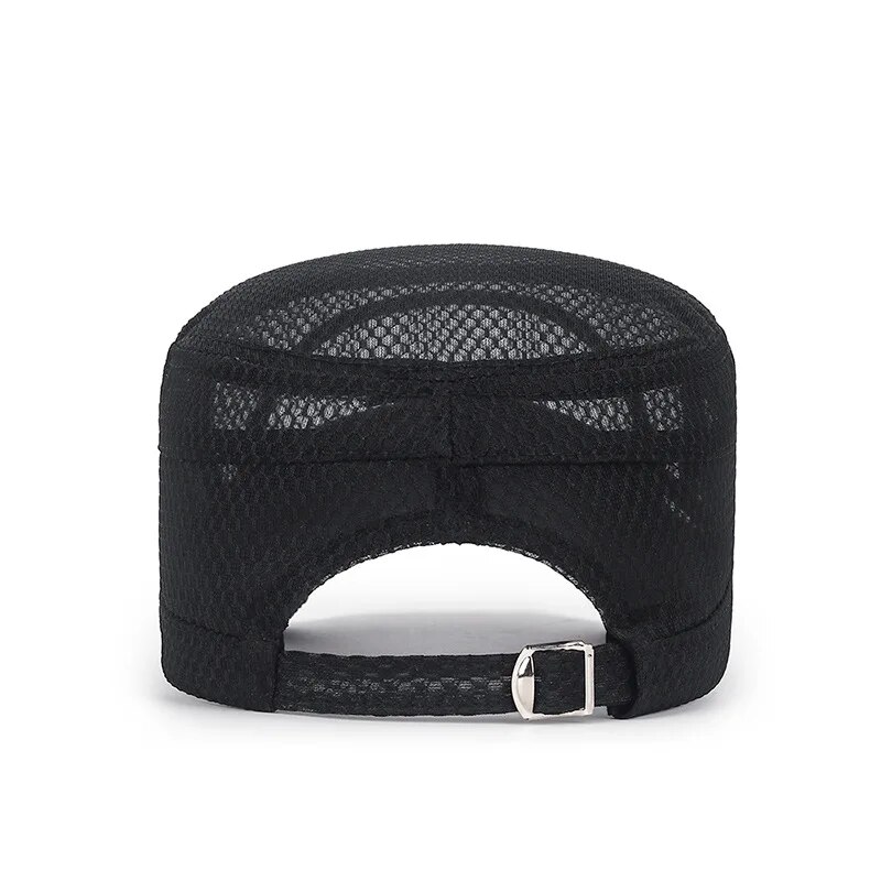 新しいアイアンラベルフルネット通気性フラットキャップ男性用カ - Snapback Hat Flat のレビューと価格