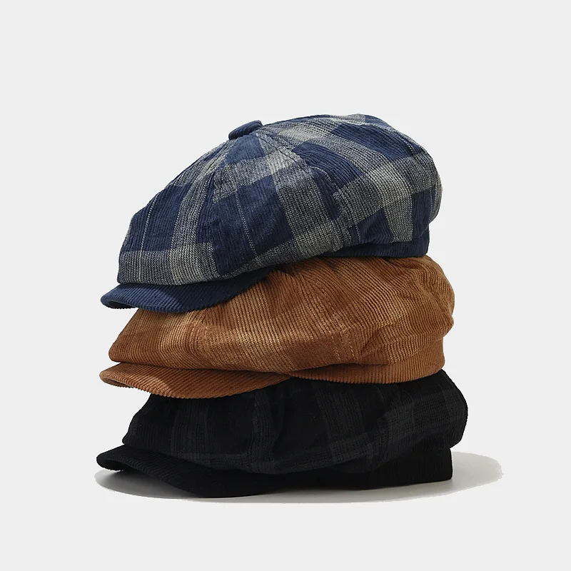 コーデュロイ男性女性若者少年少女キャスケットフラットキャップ - Newsboy Cap Ivy のレビューと価格