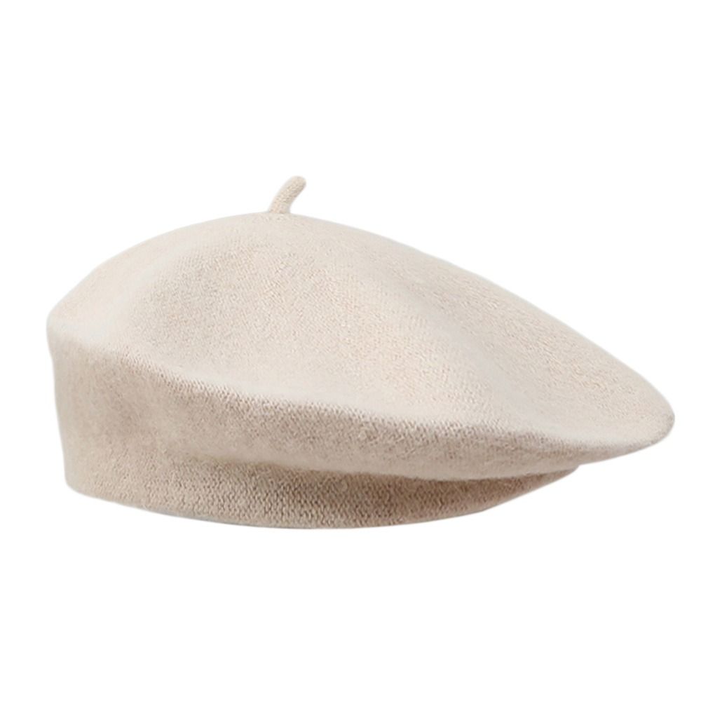 秋冬暖かいウールベレー帽無地レトロプレーンキャップオールマッ - Beret French Wool のレビューと価格