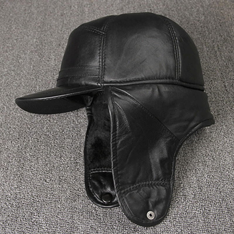 本革キャップ 冬用暖かいボンバーハット シープスキンファズ  - Winter Trapper Hat のレビューと価格