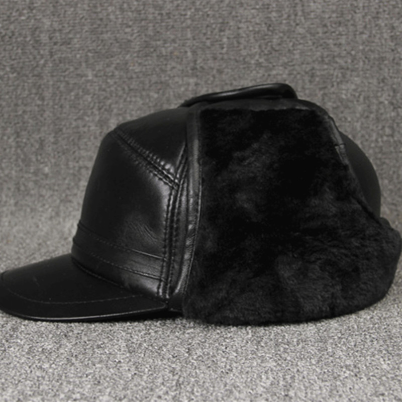 本革キャップ 冬用暖かいボンバーハット シープスキンファズ  - Winter Trapper Hat のレビューと価格