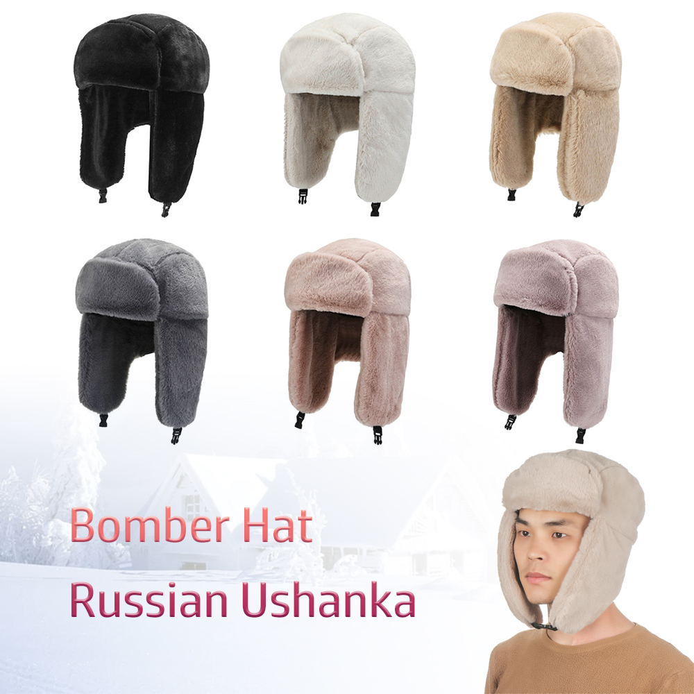 高品質暖かい冬の帽子防風スノーキャップ厚い豪華なロシアウシャ - Winter Trapper Hat のレビューと価格