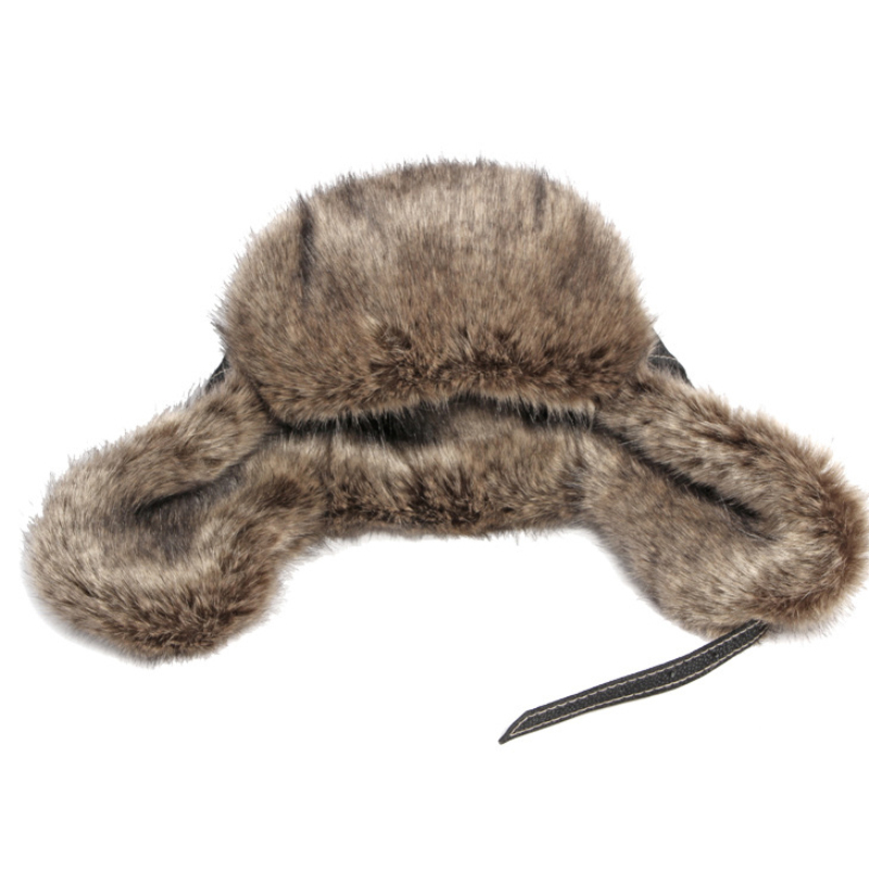 男性と女性のための厚い革の冬の帽子,ウールのキャップ,防風, - Winter Trapper Hat のレビューと価格