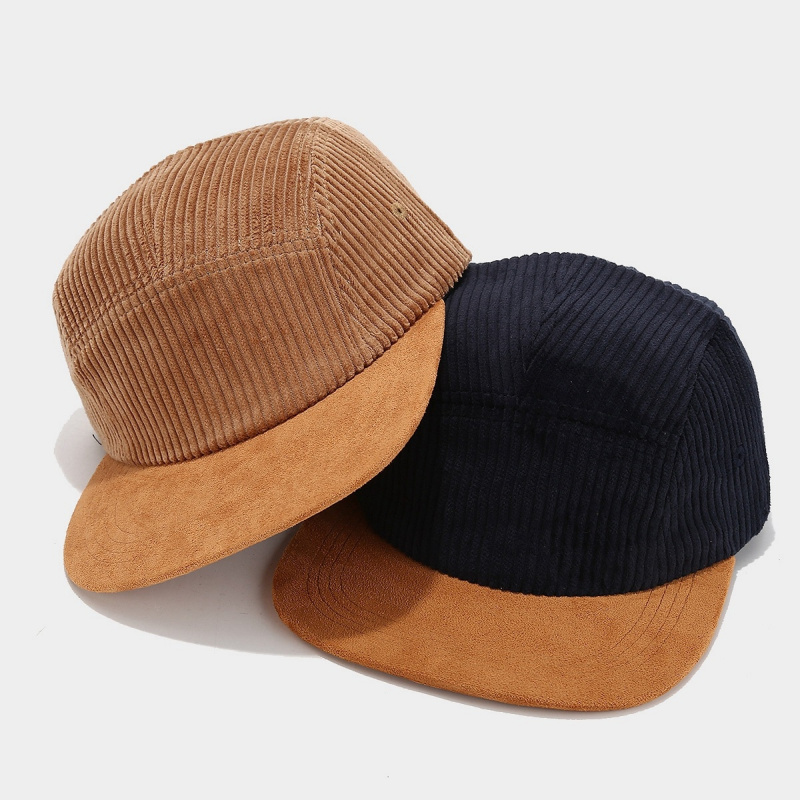 レトロコーデュロイ5パネルキャップ、スエードブリム付き、調節 - Corduroy Cap 5 Panel のレビューと価格