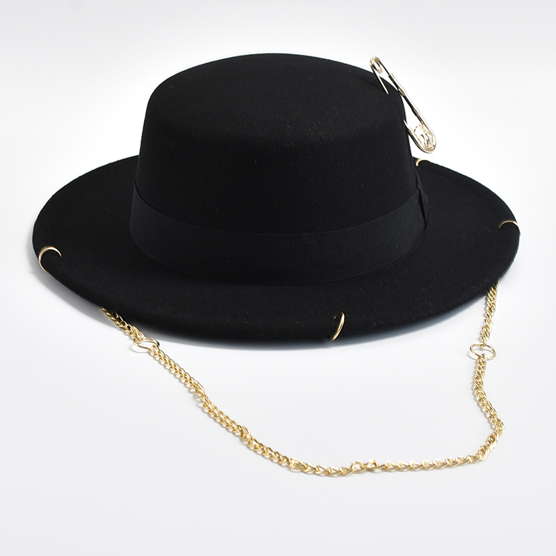 新しいファッション Desige フェドーラ帽子女性男性金属 - Fedora Hat Wool のレビューと価格