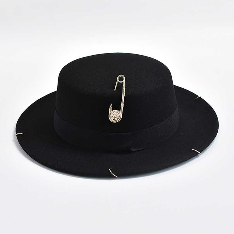 新しいファッション Desige フェドーラ帽子女性男性金属 - Fedora Hat Wool のレビューと価格