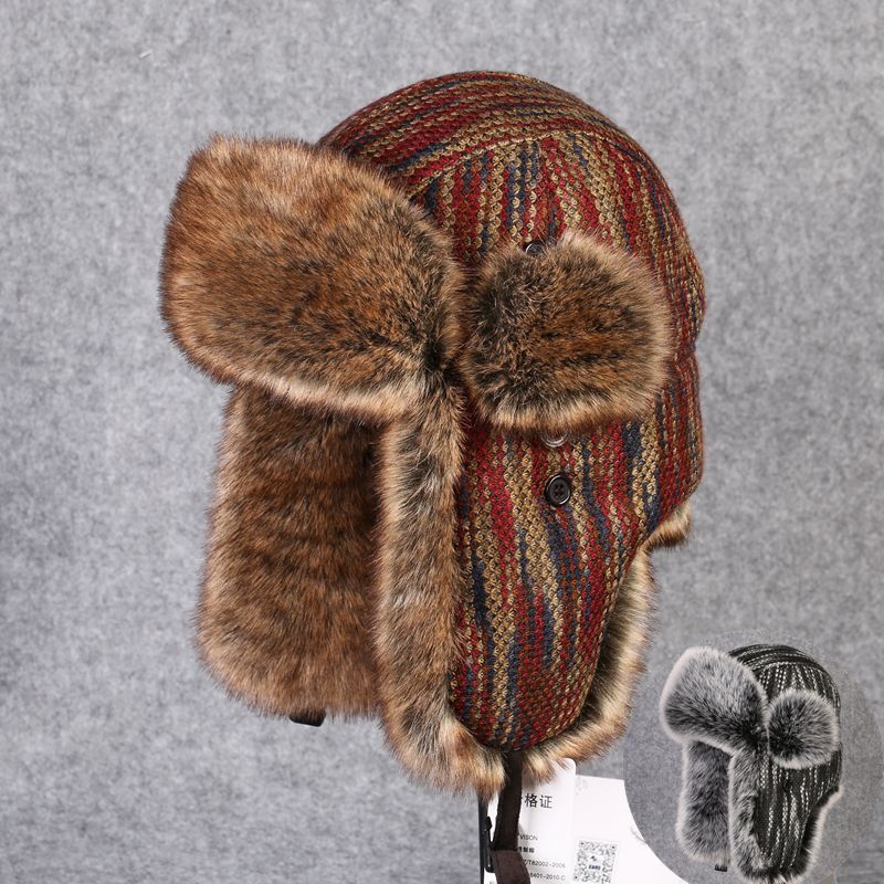 B-8433男爆撃機帽子レックスウサギの毛皮の帽子冬の雪のキ - Winter Trapper Hat のレビューと価格