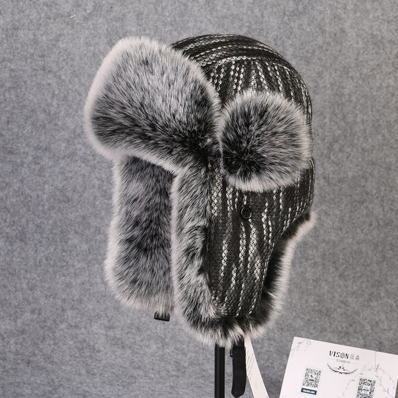 B-8433男爆撃機帽子レックスウサギの毛皮の帽子冬の雪のキ - Winter Trapper Hat のレビューと価格