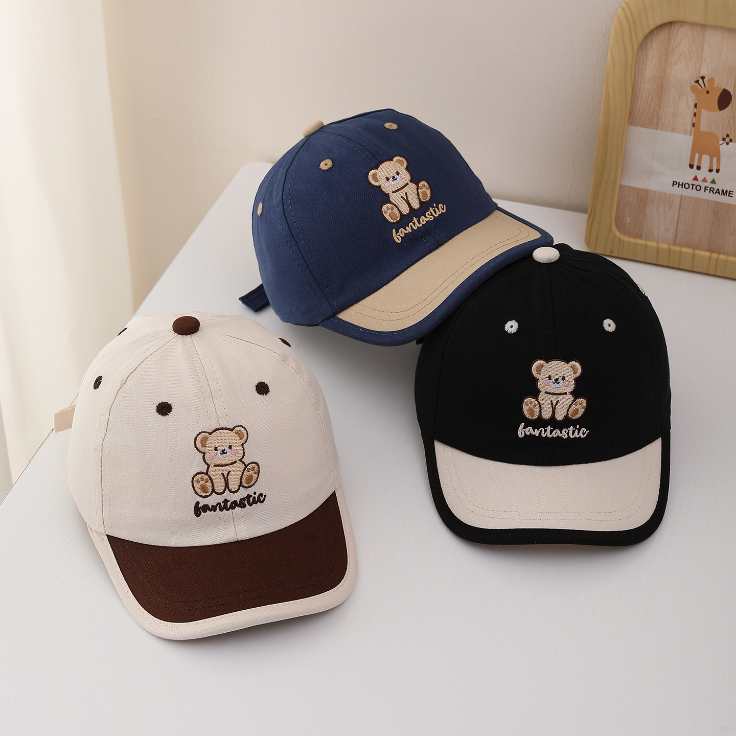 子供野球帽 52 センチメートル子供漫画クマパッチ帽子子供バ - Visor Sun Hat のレビューと価格