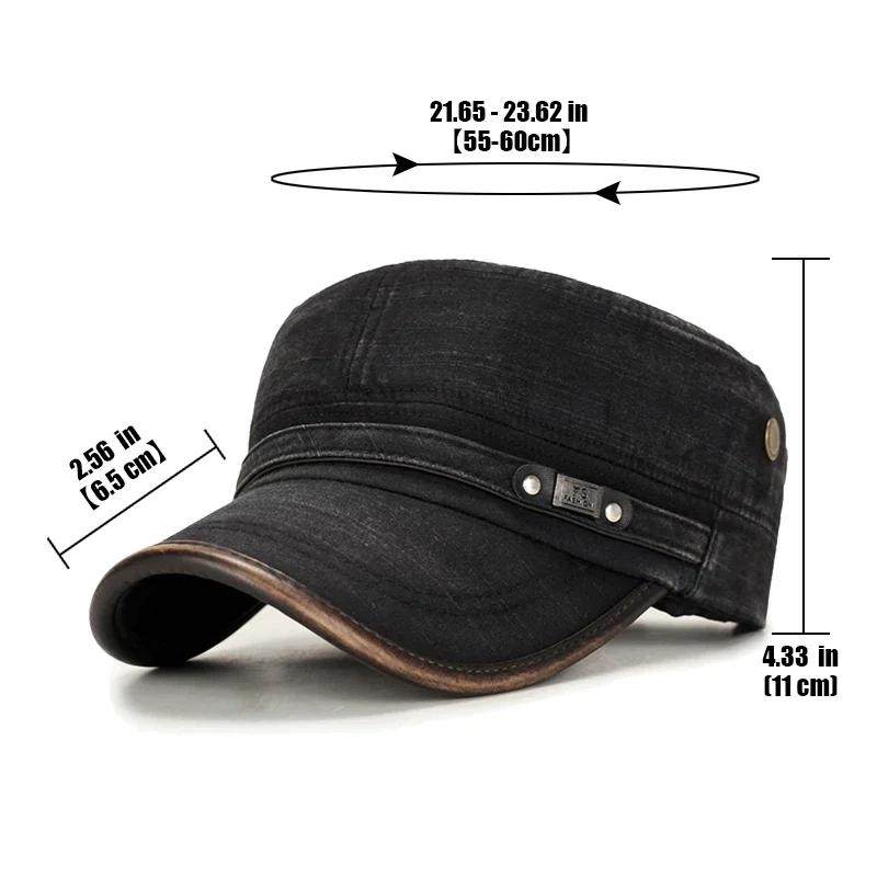 レザーつばウォッシュ加工コットン調節可能なミリタリースクール - Dad Hat Cotton のレビューと価格