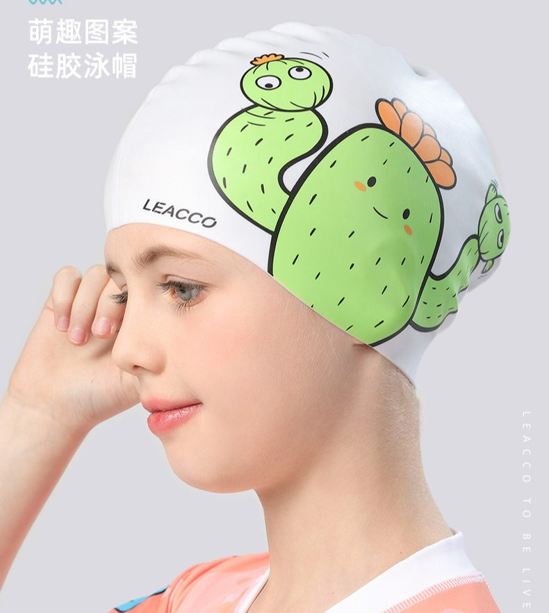 防水シリコン水泳帽 子供用 耳保護 かわいい漫画柄 水泳帽子 - Swim Hat Silicone のレビューと価格